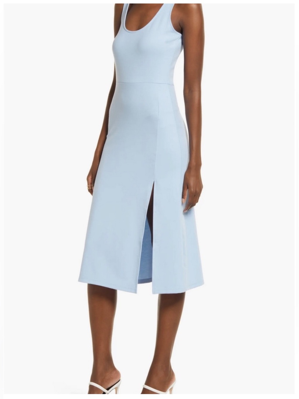 Open Edit Midi Dress with Front Slit - Colour is PERIWINKLE